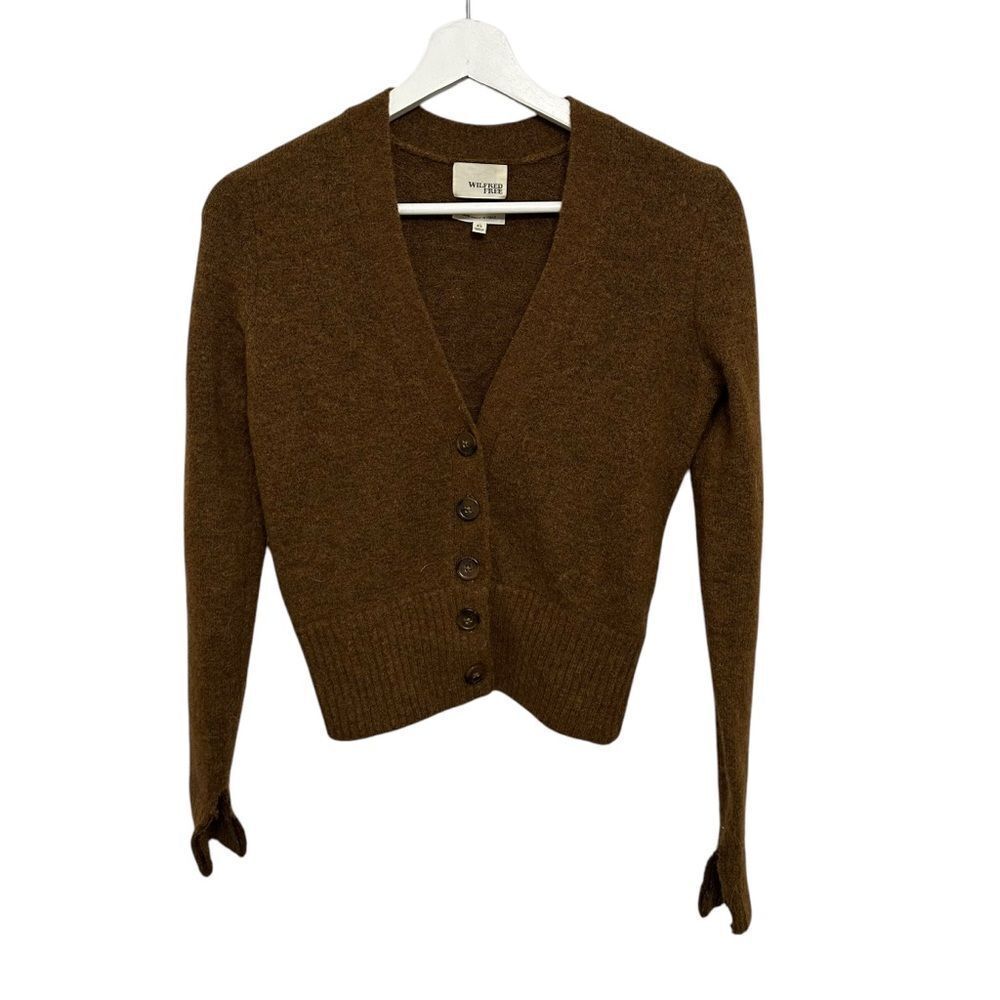 Wilfred Brown V-Neck Button Front Cardigan